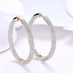 18k Gold Swarkovski  Earrings- Silver Sold Out !!